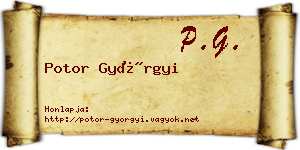 Potor Györgyi névjegykártya
