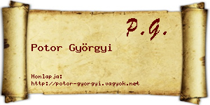 Potor Györgyi névjegykártya
